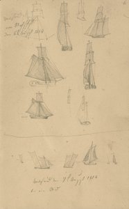 Purjelaivoja koskevat tutkimukset tekijältä Caspar David Friedrich