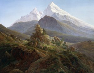 Watzmann (öljy kankaalle) tekijältä Caspar David Friedrich