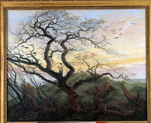 Puu varisten kanssa. Friedrich Caspar Davidin (1774-1840) maalaus tekijältä Caspar David Friedrich