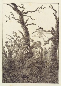 Nainen hämähäkinverkon kanssa tekijältä Caspar David Friedrich