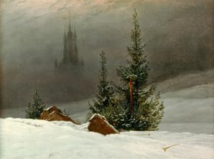 Winterlandschaft mit Kirche tekijältä Caspar David Friedrich