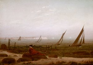 Nainen rannalla Rugenissa tekijältä Caspar David Friedrich