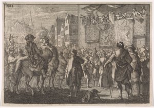 Osnabrückin rauhan julistus kaupungissa, 1648 tekijältä Caspar Luyken (attributed to)