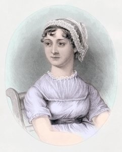 Jane Austenin muotokuva, n. 1850 (käsinvärinen kaiverrus) tekijältä Cassandra (after) Austen
