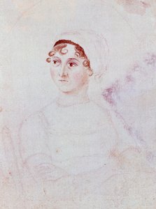 Jane Austenin muotokuva, n. 1810 (kynä ja akvarelli paperille)
