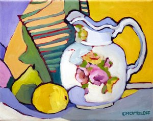 Floral Fusion, 2024 (öljy kankaalle) tekijältä Catherine J Martzloff