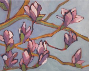 Magnolia Moment, 2022 (Öljy kankaalle) tekijältä Catherine J Martzloff