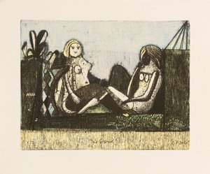 Siskot, 2014 (mokulitolitografiat ja käsiväritys) tekijältä Cathie Pilkington