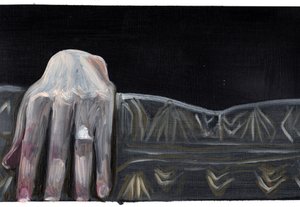 Elokuvapäiväkirja #48 (18.05.13 Hän ei nähnyt kuka se oli), 2015 (öljy paperille)