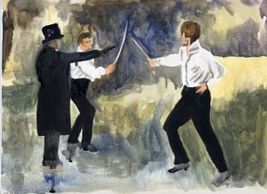 Juoni (Pariisi 1961), 2011 (öljy paperille) tekijältä Cathy Lomax