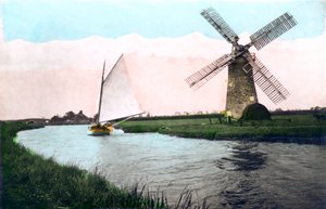 Tuulimylly Norfolk Broadsilla, Norfolkissa, 1926.