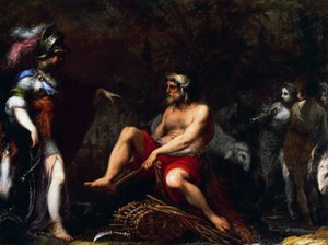 Erminia paimenten keskuudessa, Francisco Montelatici, joka tunnetaan nimellä Cecco Bravo (1601-1661), öljy kankaalle