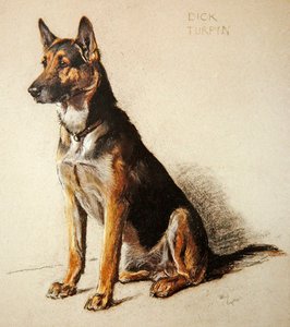 Dick Turpin (pastelli sävytetylle paperille) tekijältä Cecil Charles Windsor Aldin