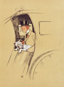 Hansom Cab (liitu ja värikynä paperilla) tekijältä Cecil Charles Windsor Aldin