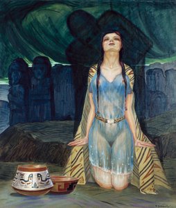 Idolin suudelma, 1900-luku (maalaus) tekijältä Cecilio Guzmán de Rojas