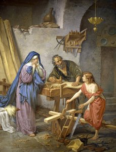 Joosef, Maria ja Jeesus puuseppässä