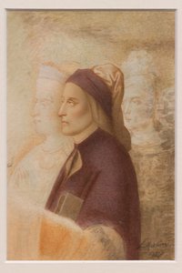 Danten muotokuva, Cesare Mussini, noin 1844 (akvarelli kartongille). tekijältä Cesare Mussini