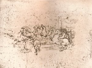 Kopio osasta sarjakuvaa Anghiarin taistelusta, c1505-c1523 1883 tekijältä Cesare da Sesto