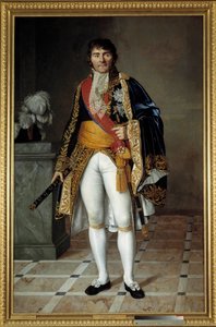 Täyspitkä muotokuva marsalkka Francois Joseph Lefebvrestä (1755-1820) Dantzigin herttua, Imperiumin marsalkka Cesarine Davin Mirvaultin (1773-1844) maalaus 1807 su. 2,15 x 1,4 m tekijältä Cesarine  Davin
