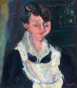 La Soubrette (Odottava piika), noin 1933 (öljy kankaalle). tekijältä Chaim Soutine