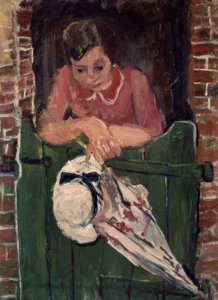 MUJER CON UNA SOMBRILLA – S XX – EXPRESIONISMO FRANCES tekijältä Chaim Soutine