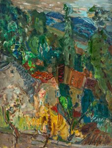 Kaupunkikuva sypressipuilla, Etelä-Ranska, 1920-1930-luvut. tekijältä Chaim Soutine