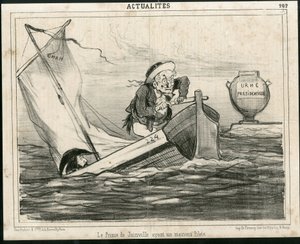 Kuva Chamista (1819-1879) Le Charivarissa, noin 1850 - Joinvillen prinssillä huono lentäjä - Vaalit, tasavallan presidentti, Maritime Marine Nautique Balneaire - Thiers Adolphe, Francois d
