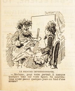 Rouva, muotokuvastasi puuttuu muutama sävy kasvoiltasi..., 1877.