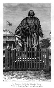 Kristoffer Kolumbuksen patsas, Colón, Panama, 1800-luku tekijältä Chapuis