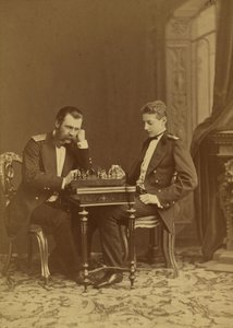 Constantin Nikolaievitch de Russie et Constantin Constantinovitch de Russie - Venäjän suurruhtinas Konstantin Nikolajevitš (1827-1892) ja Venäjän suurruhtinas Konstantin Konstantinovich (1858-1915), kirjoittanut Bergamasco, Charles (Karl) (1830-1896). Albu tekijältä Charles Bergamasco