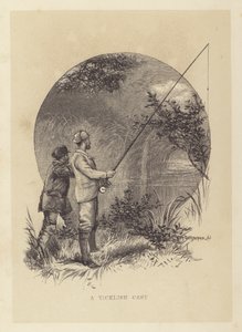 Kalastus: A Ticklish Cast (litho) tekijältä Charles (after) Whymper