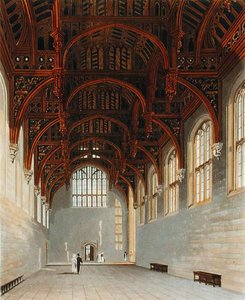 Gothic Hall, Hampton Court, teoksesta "The History of the Royal Residences", kaiverrus William James Bennett (1769-1844), William Henry Pyne (1779-1843)