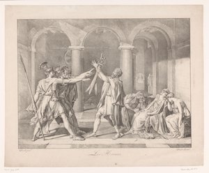 Eed of the Horatii Les Horaces (otsikko esineessä) tekijältä Charles Achille D