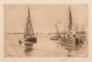 Two Sloopsia East Riverillä, 1889.