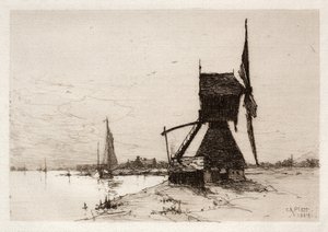 Tuulimylly rannikolla, 1884.