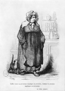 Madame Vauquer, kuvitus Honore de Balzacin (1799-1850) teoksesta 