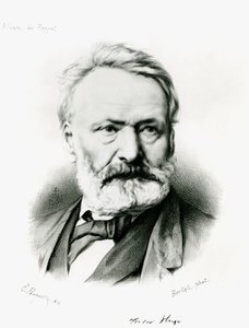 Muotokuva Victor Hugosta (1802-85) Album du Rappelista, kaiverrettu Edme Penauillen (k.1871) valokuvasta 1869