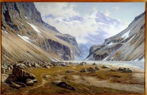 Veneon Valley Saint Christophe en Oisansissa Alpeilla Charles Bertier (1860-1924) maalaus 1894 Koko 2x3,2 m Grenoble, Taidemuseo - Veneonin laakso Saint Christophe en Oisansissa Alpeilla. Charles Bertier (1860-1924) maalaus tekijältä Charles Alexandre Bertier