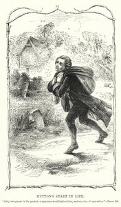 Huttonin elämän alku (kaiverrus) tekijältä Charles Altamont Doyle