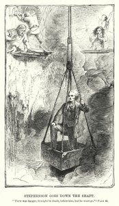 Stephenson laskeutuu akseliin (kaiverrus)
