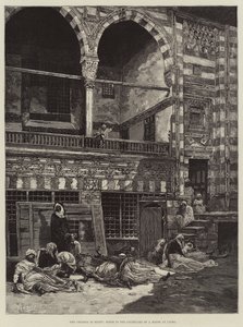 Kolera Egyptissä, kohtaus talon pihalla Kairossa tekijältä Charles Auguste Loye