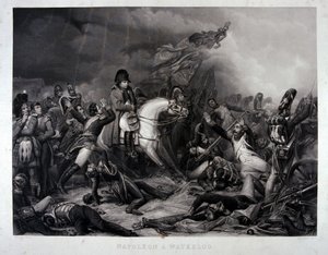 Napoleon (1769-1821) Waterloon taistelussa, 1815 (mezzotint)
