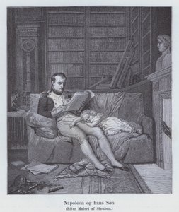 Napoleon I ja hänen poikansa (litho)