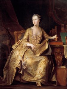Jeanne Antoinette Poissonin muotokuva, rouva de Pompadour (tunnetaan nimellä Pompadourin markiisi) (1722-1764), jolla on musiikkikappale, Charles Auguste Steubenin (1788-1856) maalaus (ec.alle) 1800-luvun su. 1,65x1,32 m tekijältä Charles Auguste Steuben