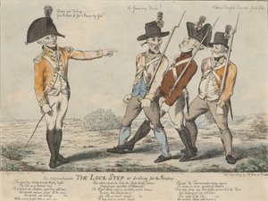 Lukitusaskel tai Poraus katsaukseen, 1797 (värillinen etsaus) tekijältä Charles Aylmer
