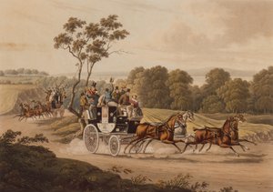 Opposition Coaches at Speed (värillinen kaiverrus)