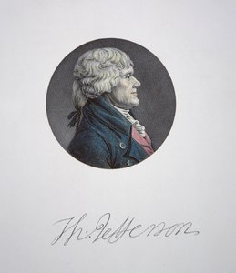 Thomas Jefferson (1743-1826) (värikaiverrus)