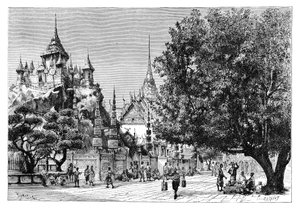 Katu Bangkokissa, Thaimaassa, 1895.