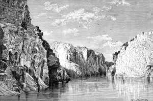 Marble Rocksin rotko, Intia, 1895. tekijältä Charles Barbant