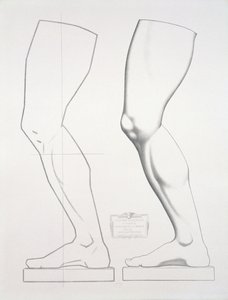 Germanicuksen jalka, levy 25 Cours du Dessinin osasta I: Modeles dapres la bosse, n. 1868 (litho harmaalla paperilla)